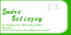 endre beliczey business card